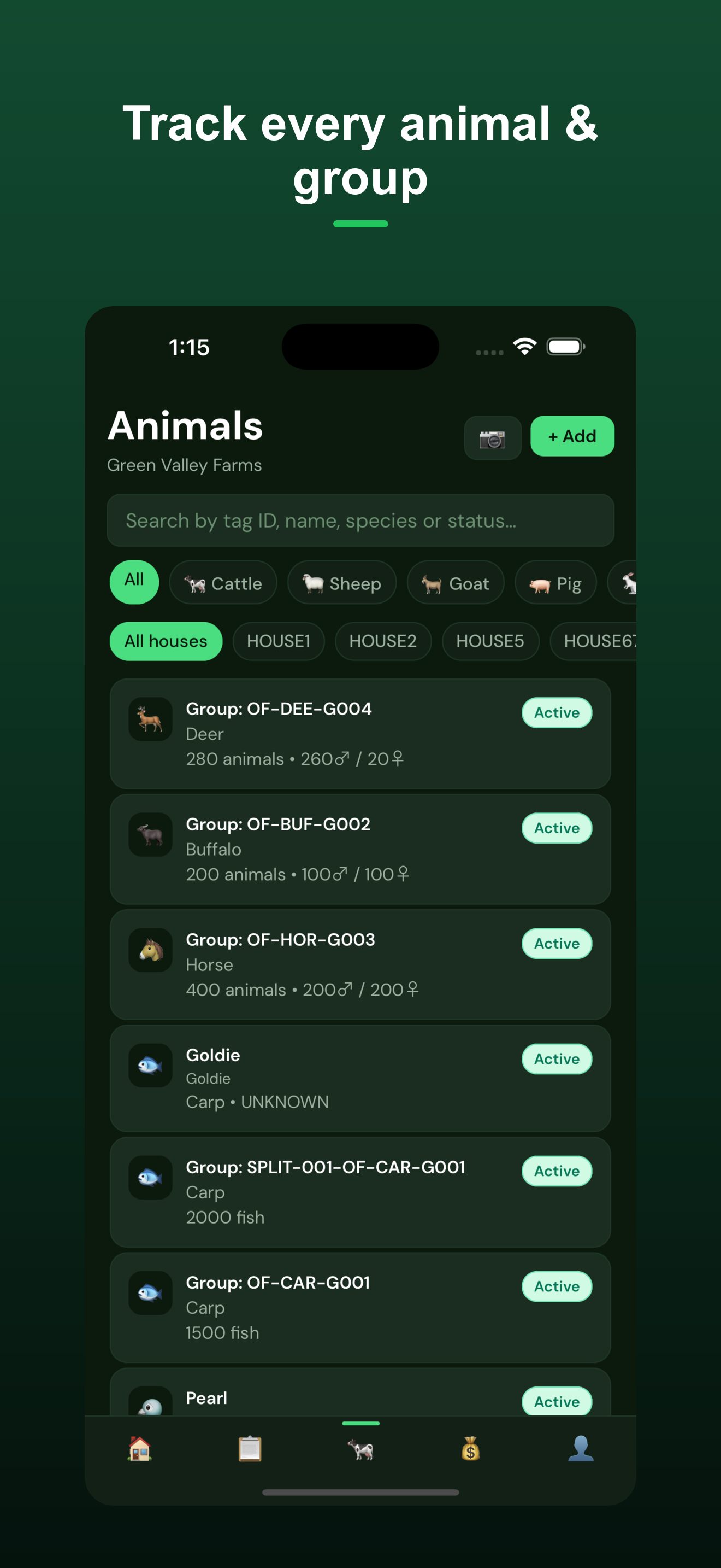 Animals list