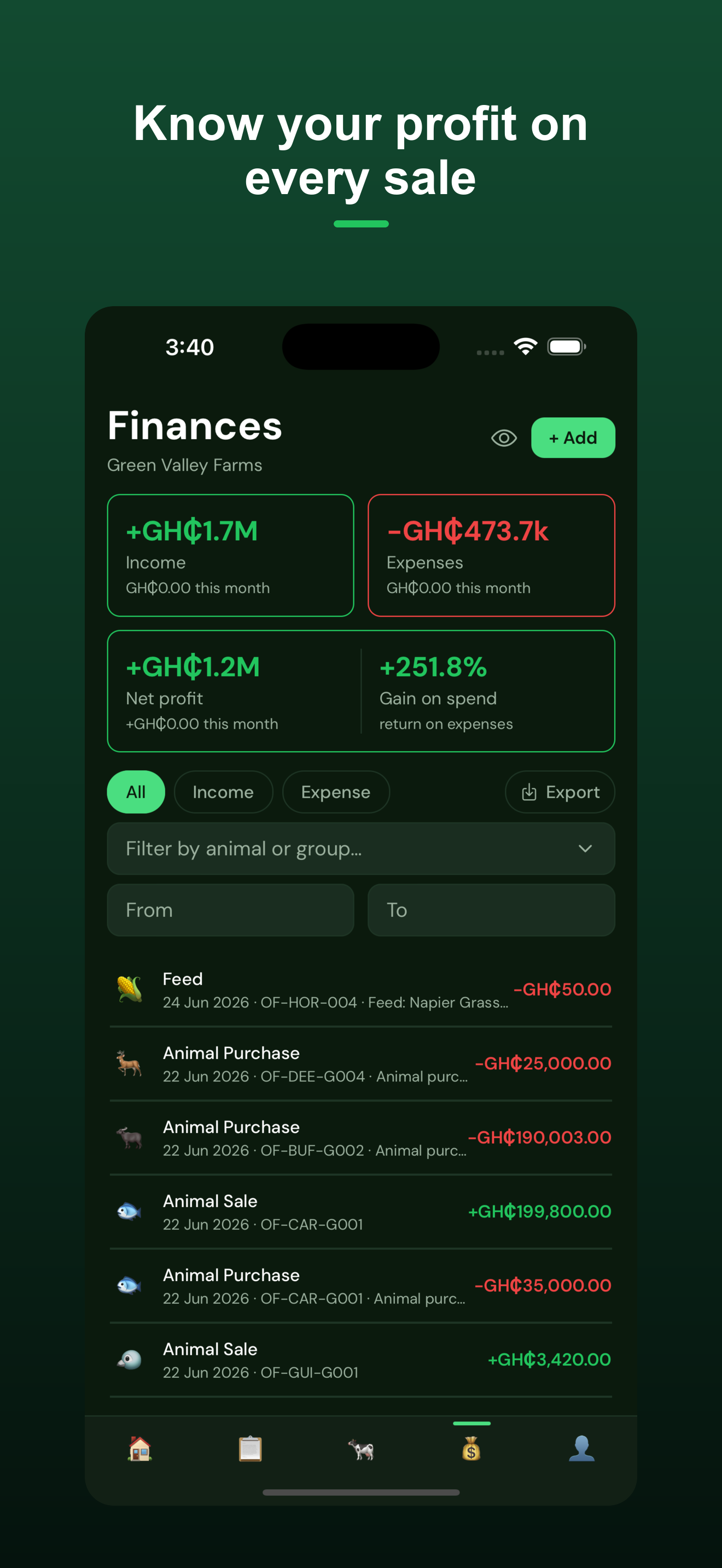 Finances ledger