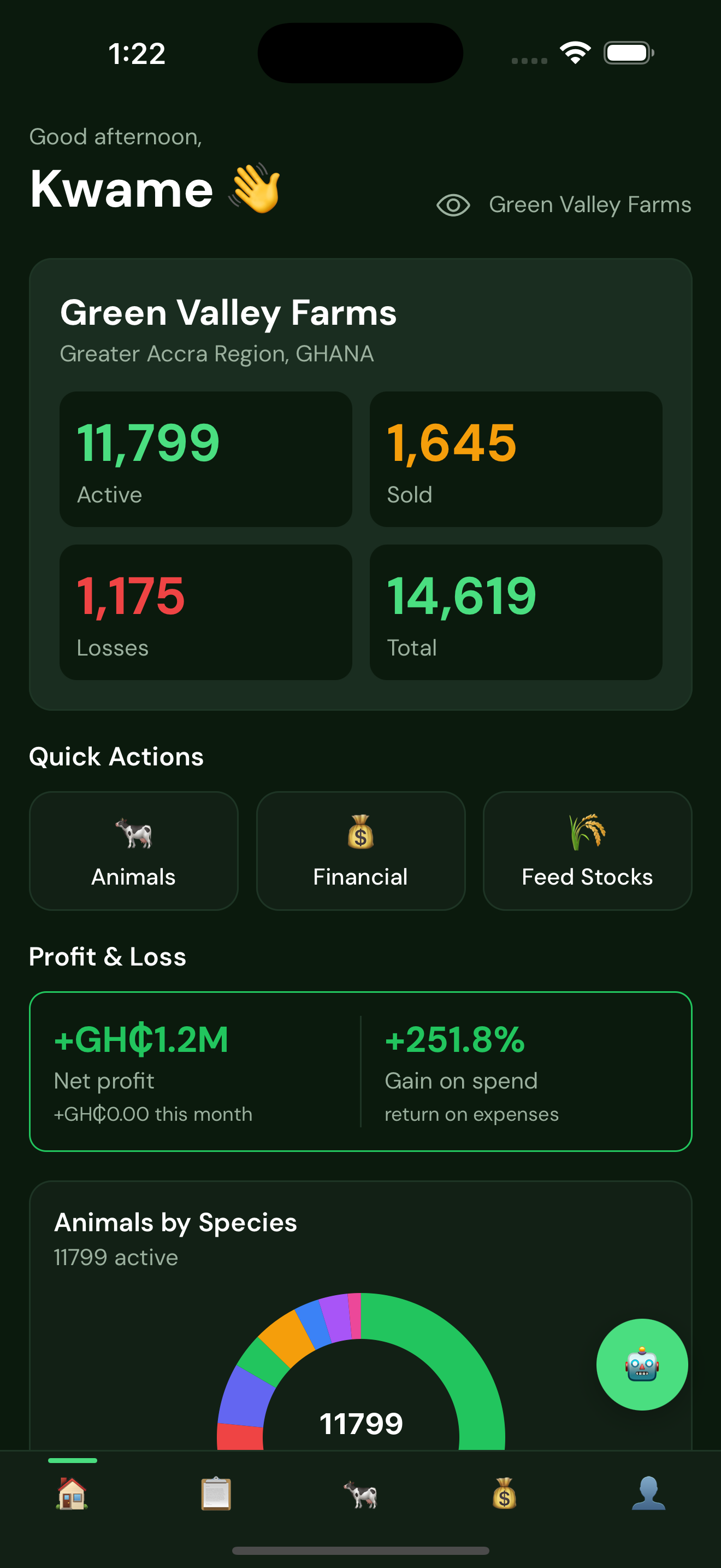 LiveStack home dashboard