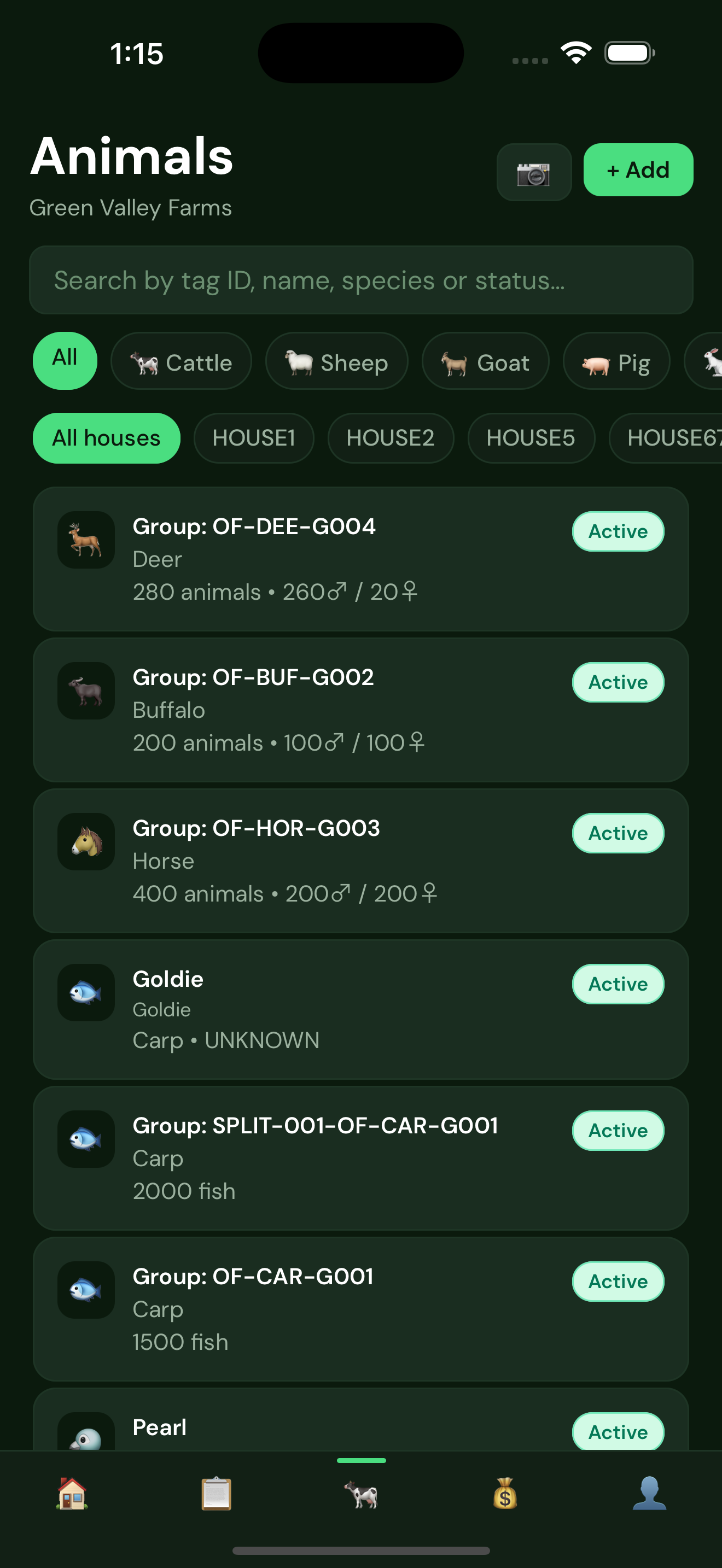LiveStack animals list